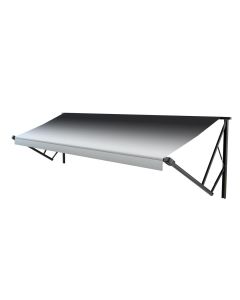 Awning; Solera; Patio Awning; Power or Hybrid Hardware Kit Must Be Purchased Separately; 10 Foot Length x 8 Foot Extension; Black Fade; Anti-Scuff/ Anti-Mildew Fabric; Black Weather Guard; Black Casting; For Pitch and Flat Awning Applications
