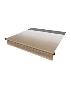 Awning; Solera; Patio Awning; Power or Hybrid Hardware Kit Must Be Purchased Separately; 15 Foot Length x 8 Foot Extension; Sand Fade; Anti-Scuff/ Anti-Mildew Fabric; Black Weather Guard; Black Casting; For Pitch and Flat Awning Applications