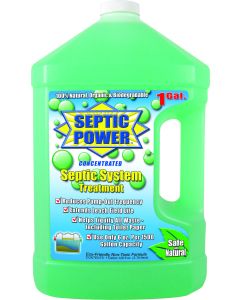 Waste Holding Tank Treatment; Septic Power; Biological Treatment Used To Break Down Waste and Tissue; Without Formaldehyde; Keeps Septic Tank Systems Functioning Properly; Without Lubricant; Regular Treatment Eliminates Expensive Pump-Outs; 1 Gallon Bottl