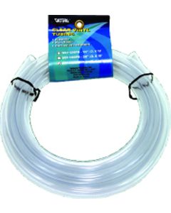 VINYL TUBING, 1/2IN ID X 5/8IN OD X 10FT, CLEAR, HEADER CARD

