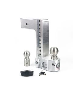 Trailer Hitch Ball Mount; Fits 3 Inch Receiver; 21000 Gross Trailer Weight; Adjustable; Non-Stowble; 10 Inch Drop/ 11 Inch Rise; 8000 Pound 2 Inch Ball/ 21000 Pound 2-5/16 Inch Ball; Stainless Steel Balls; Brushed Aluminum Drawbar; With Weigh Safe Slider 