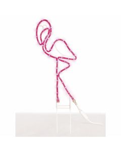 Rope Light; LED; Yard Light; 24 Inch Height x 12 Inch Width; Pink; Flamingo; 120 Volt AC/ 0.052 Amp/ 6.24 Watt; With Ground Stake And Power Cord