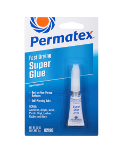 Super Glue 2grams Permatex
Designed for a faster, long-lasting bond. Easily applied and works on nonporous materials. Permanent transparent bond.


