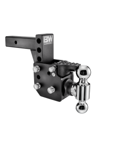 Trailer Hitch Ball Mount; Tow & Stow Model 10; Class IV; Fits 2 Inch Receiver; 16000 Pound Gross Trailer Weight/ 1600 Pound Tongue Weight; 6 Inch Drop/ 4 Inch Rise; Dual Ball- 2 Inch And 2-5/16 Inch; Black; Without Locking Pin
