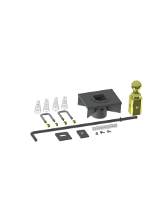 Gooseneck Trailer Hitch; Turnoverball ™; Flatbed Kit; Multi-Fit; 30000 Pound Weight Carrying Capacity; Under Bed; Stow-A-Way Ball; Includes Flat Bed 6 Inch Width x 8 Inch Length x 1/2 Inch Thick Socket Assembly Plate With 1/8 Inch Socket Top Stick Out/ 2-