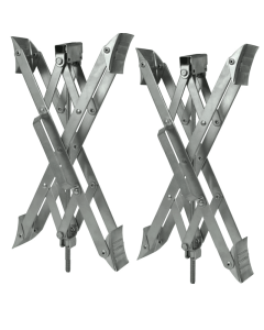 Wheel Chock; Super Grip; For Use With Tandem Axle Trailers; Scissors Type; Steel; With Ratchet Wrench and Padlock; Collapses to 3-1/2 Inch And Expands Up to 17 Inch; Set Of 2
