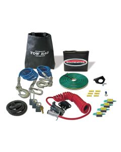 Tow Bar Accessory Kit; Combo Kits; For Roadmaster StowMaster and StowMaster All-Terrain Tow Bars; With Wiring Kit and 4 Diodes/ Coiled Power Cord/ Power Cord Mounting Bracket/ 2 Coiled Safety Cables/ 2 Steel Padlocks/ Vinyl Tow Bar Cover and Vinyl Accesso