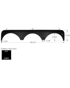 FENDER SKIRT, TRIPLE, GULF STREAM, FS1821, BLACK
