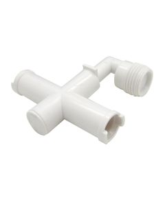 Shower Head Diverter; Replacement Exterior Diverter Valve; 90 Degree Tee; White
