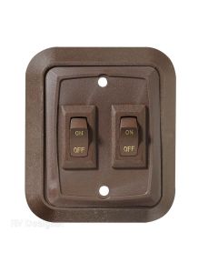 Wall Plate Switch, Double, 3.53" x 3", On/Off - SPST - Includes Raised Bezel, Plate and Switch

