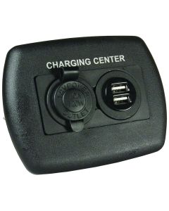 12V/USB Charging Center, Black