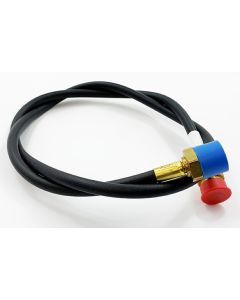 Propane Hose; 1/4 Inch Inside Diameter High Pressure Adaptor Hose; 1 Inch-20 Female Swivel x 1 Inch-20 Male; With Thermal Protection; 60 Inch Length; Thermoplastic And Brass
