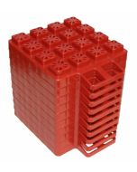 Leveling Block; Stackers; Use to Level RV While Parked; Interlocking Blocks; Safe Up To 40000 Pound Gross Vehicle Weight; Red; Plastic; Set of 10; With Self Fastening Strap For Storage; With Storage Bag; Boxed