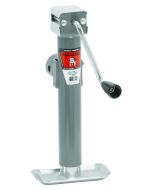 Trailer Tongue Jack; Round Sidewind Swivel Jack; 5000 Pound Lift Capacity; 10 Inch Travel; 10.4 Inch Retracted X 20.4 Inch Extended Height; 6.4 Inch Clearance; Weld-On Tubular Mount Bracket; Painted Grey Outer/ Zinc Plated Clear Inner Tube; With Bracket
