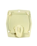 Basic Cable Hatch, Flat Sided, Col White -- 4.2" x 3.9" x 2" (Replaceable Lid)