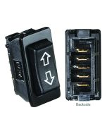 Black Rocker Switch -20 Amp Continuous, 40 Amp Peak. In-Line 5 PIN - Cut-Out 1.52" x 0.73".
