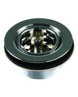 Sink Strainer; Fits Up to 2 Inch Drain Opening; Chrome Plated; Die Cast Steel; With Push-In-Basket/ Foam Gasket/ Plastic Gasket/ Locknut/ Slipnut