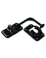 Door Catch; 90 Degree T-Style; Black; Plastic; With Mounting Screws; Packaged