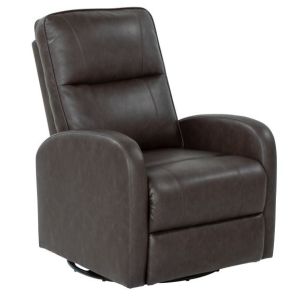Chair; Thomas Payne Furniture; Swivel Pushback Recliner; 28 Inch Width x 34 Inch Depth x 41 Inch Height Overall; 64 Inch Reclining Depth; 21 Inch Width x 21 Inch Depth x 19 Inch Height Sitting Surface; Non-Folding; Millbrae; PolyHyde® Euro Leather Vinyl W