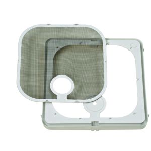 Roof Vent Screen Frame; Replacement For Ventline Roof Vent 2-Piece Models V2094/ V2193/ V2394; 14 Inch x 14 Inch; Polar White; With Rocker Switch