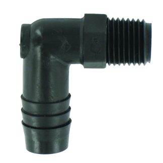 Elbow Male Adapter, 90° 1/4 MPT X 1/2 Barb
