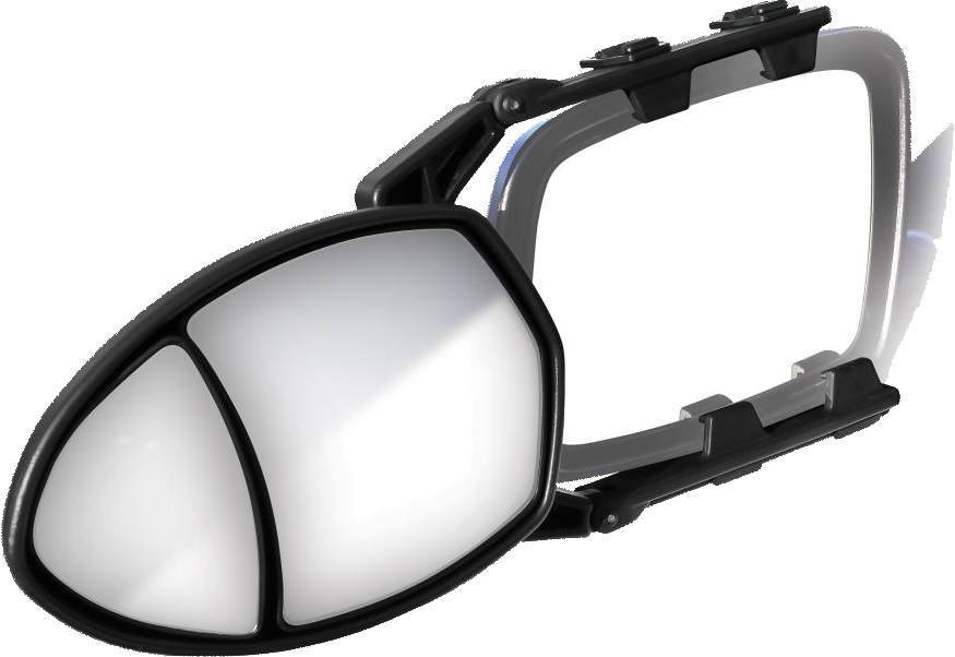 Towing Mirror, Clamp-On, Double Mirror