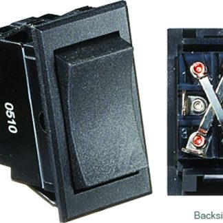 Black Rocker Switch-20 A, 6 Terminal, Momentary On/off/momentary On. Cut-Out 1.46 X 0.83 - Dpdt
