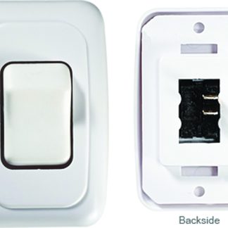 Contoured Wall Switch, White, Double, On/off - Spst - Cut-Out 1-5/8h X 2-7/16w - Inc. Switch, Base & Bezel