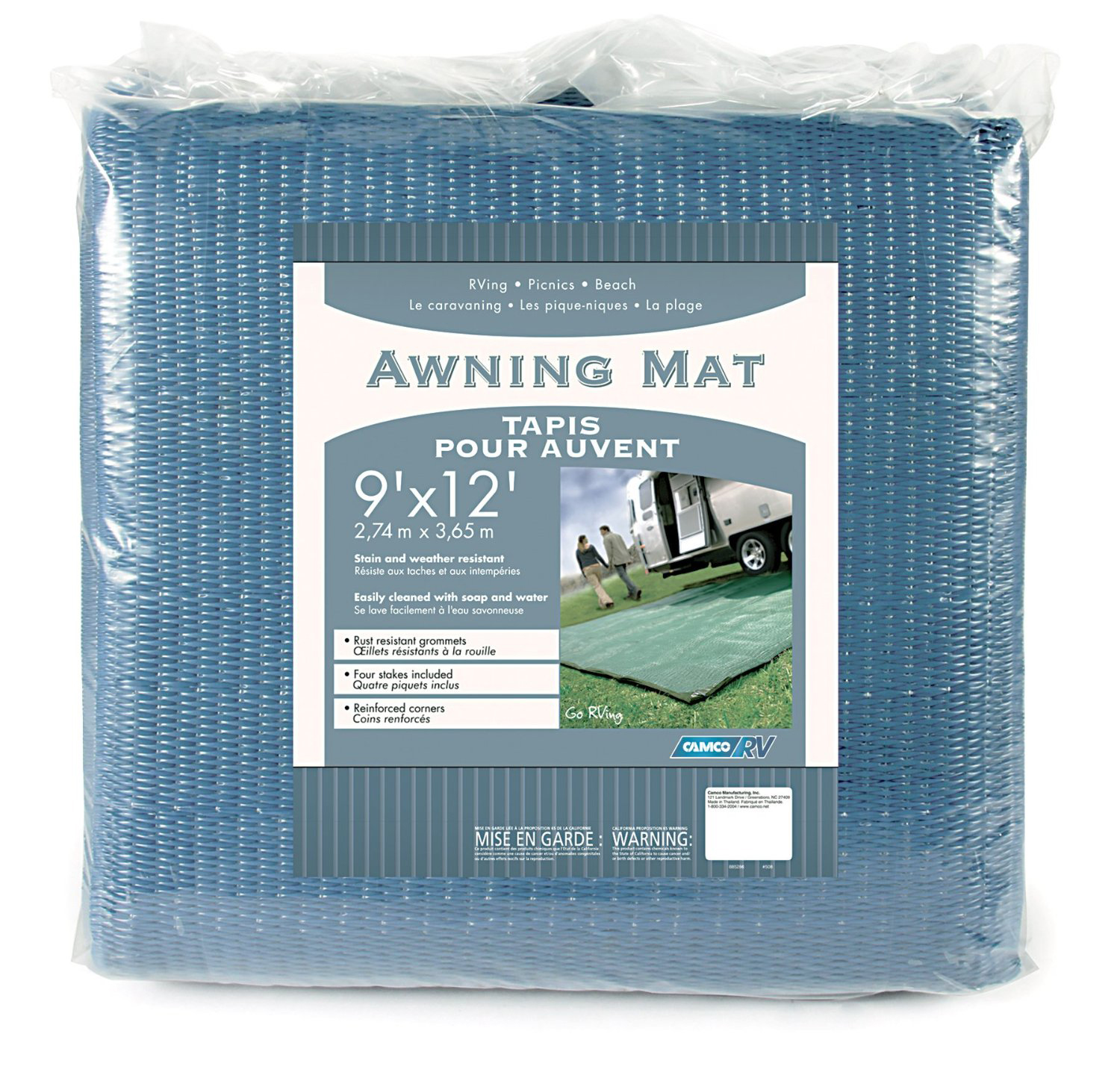 Awning Mat - 9' X 12' Blue Reversible