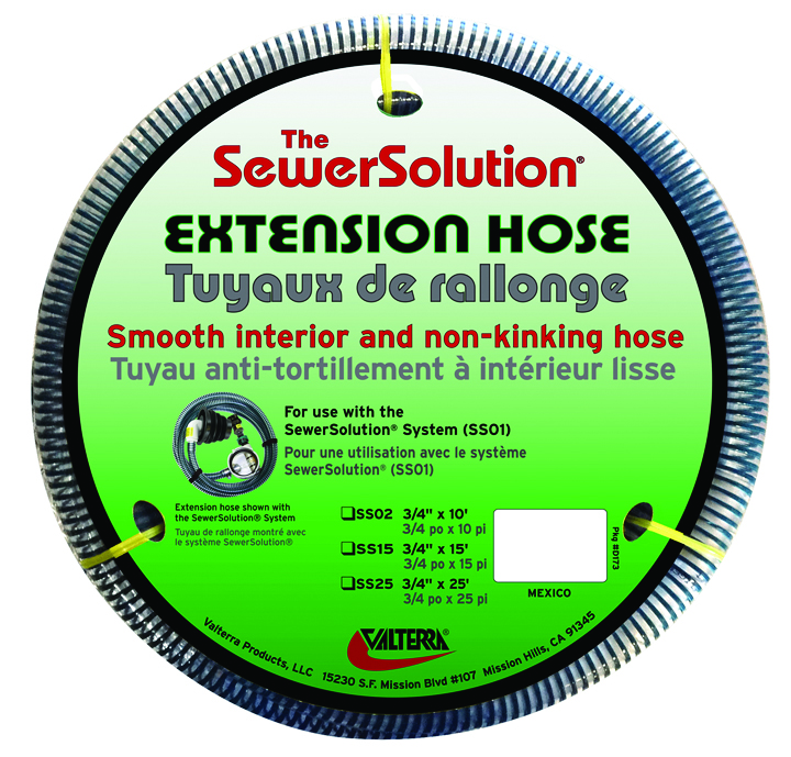 Sewersolution® Extension Hose, 25', Carded