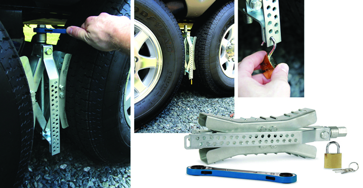 Eazlift - 10 Wheel Stop W/ Wrench And Lock, Metal