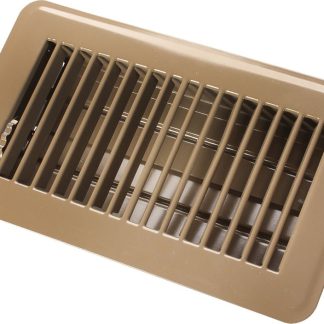 4X8 Metal Floor Register, Dampered, Brown