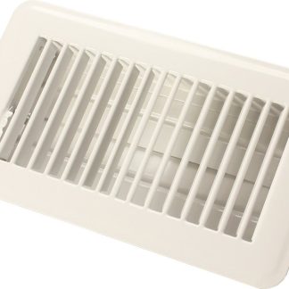 4X8 Metal Floor Register, Dampered, White