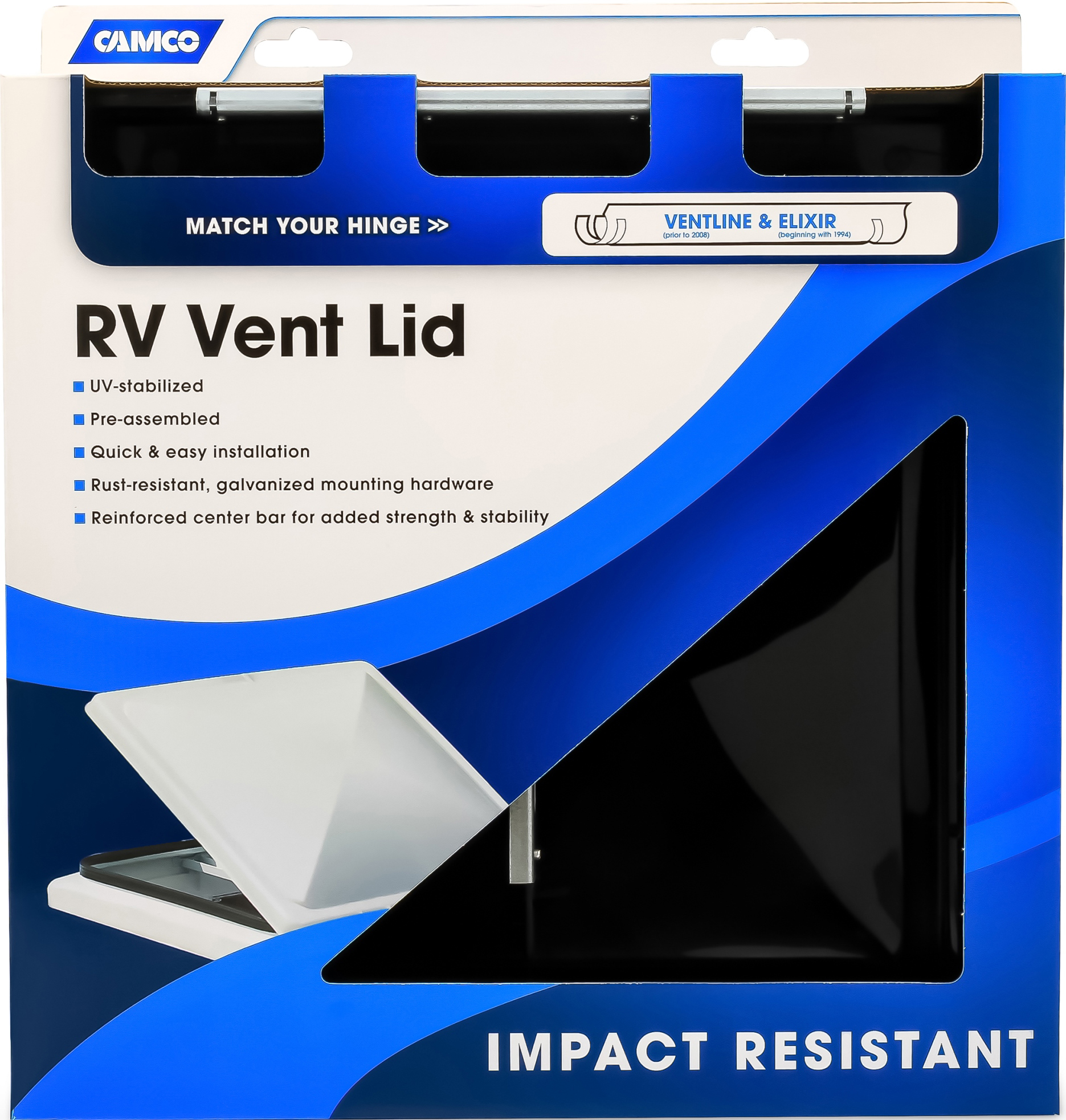 Vent Lid, Ventline Pre'08/elixir'94-Up Black (polycarb)