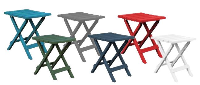 Table, Adirondack Style, Quick-Folding, Plastic, Sm, Aqua