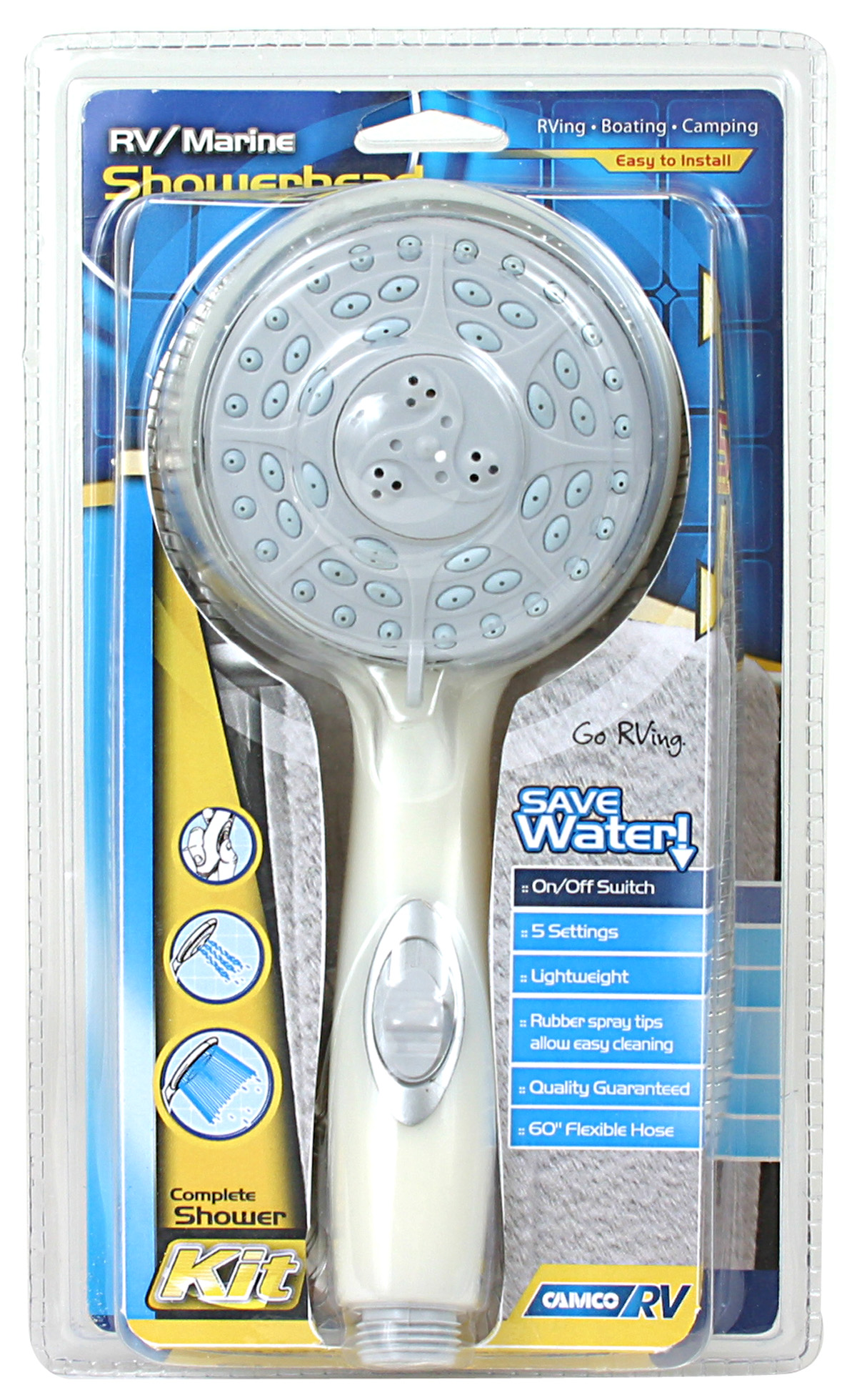 Shower Head Kit-Off White W/ Oo Includes Hose, Head, Mount & Hardware