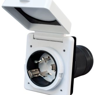 50a power Inlet, White, Carded