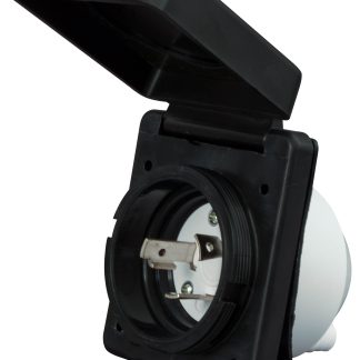 30a power Inlet, black, Carded