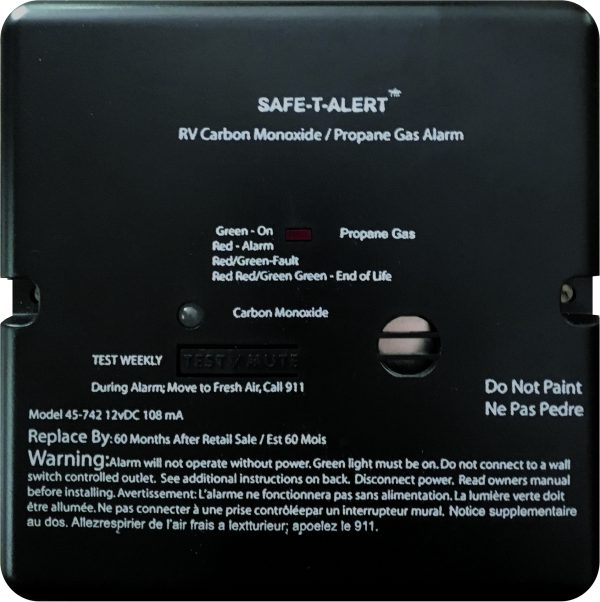 Combination Carbon Monoxide/propane Alarm - White Flush Mount 12 Vdc Hard Wire