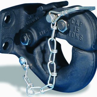15 Ton Regular Pintle Hook (inc. Grade 8 Hardware) Rating 30,000 Lbs. (gtw), 6,000 Lbs. (vl), Black