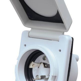 30a power Inlet, White, Carded