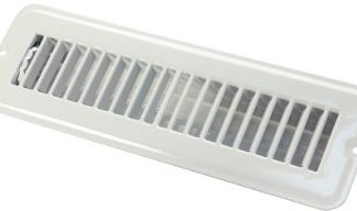 2X10 Metal Floor Register, Dampered, White