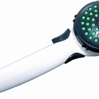Shower Head, Handheld, Trickle Shut-Off, White, Bagged