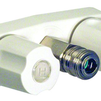 Faucet W/ Quick Connect, 4, 2 Knob, Plastic, White, Box