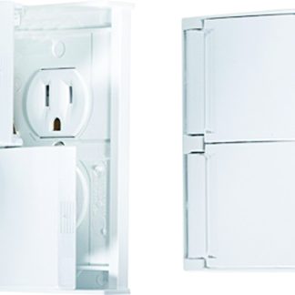 Weatherproof White Dual Outlet W/ Snap Cover-Plate
