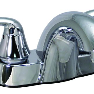 Bathroom Faucet, 4 Hybrid Low-Arc, 2 Lever, 1/4 Turn, Chrome, Box