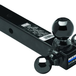 Tri-Ball Ball Mount, 2-1/2 Sq. Hollow Shank W/black 1-7/8, 2, & 2-5/16 Balls, Black