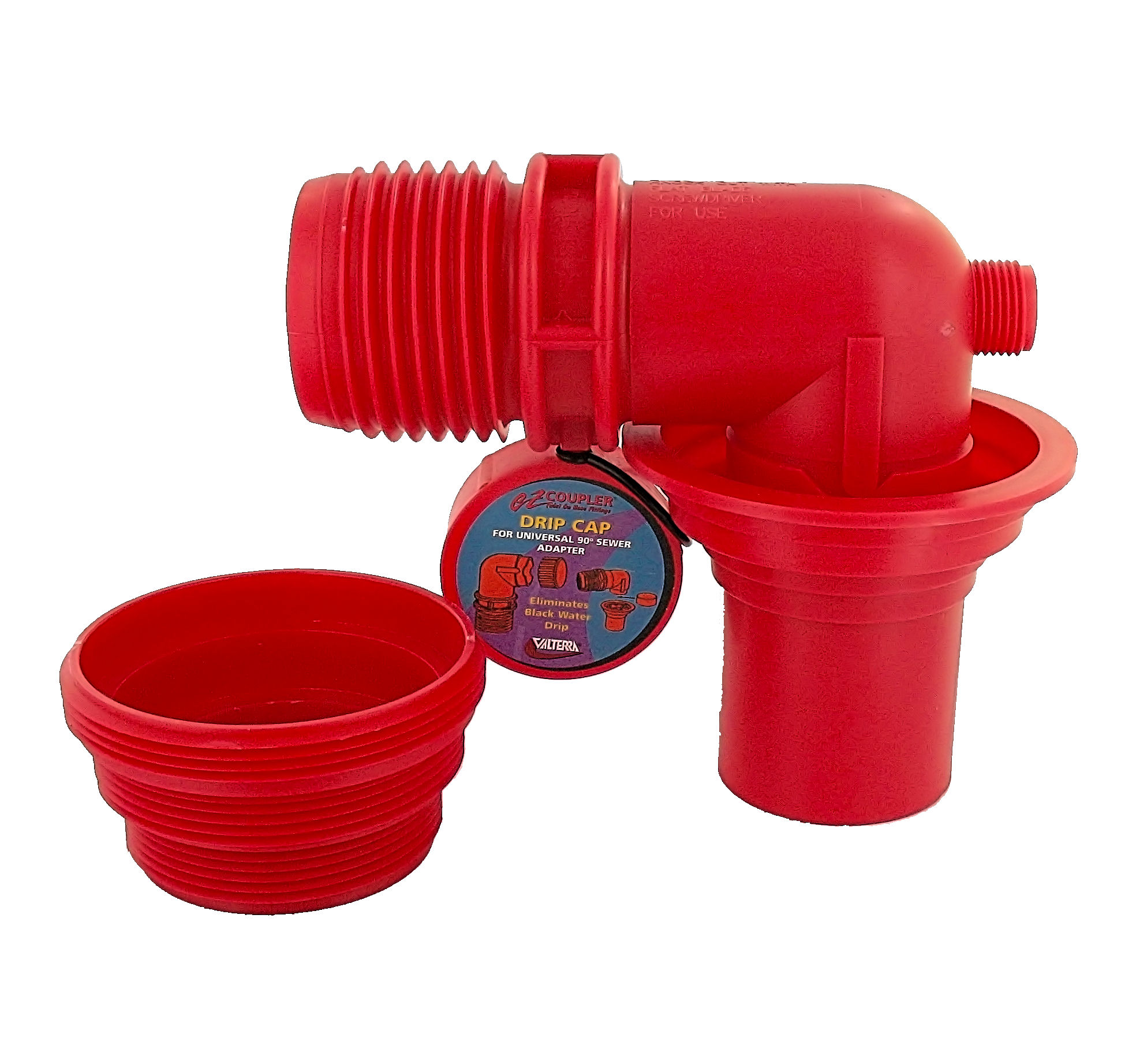 EZ Coupler 90° Sewer Adapter And Thread Attachment, Red, Carded