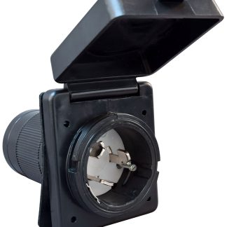 50a power Inlet, Black, Carded