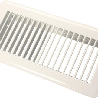 4X10 Metal Floor Register, Undampered, White